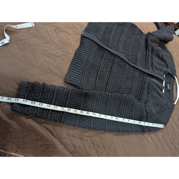 Black chunky knit zip cardigan by Banana Republic Limited Edition black label XL - Picture 10 of 12